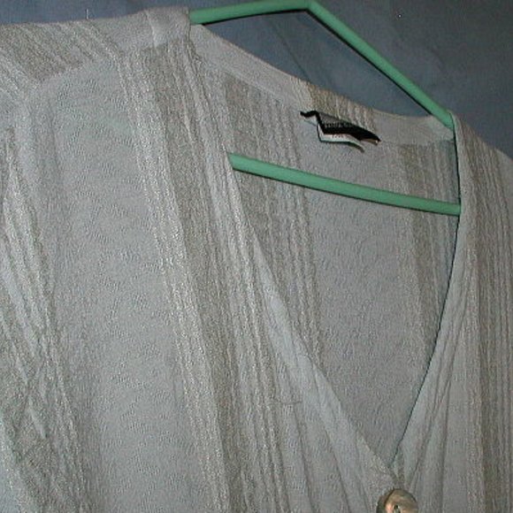 Rayon & flax robin's egg blue shirt top - Picture 5 of 6